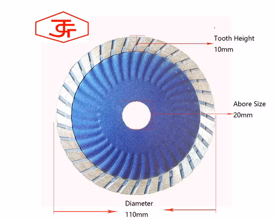 7 Inch 180mm Wave Turbo Diamond Cutting Saw Blade for Concrete