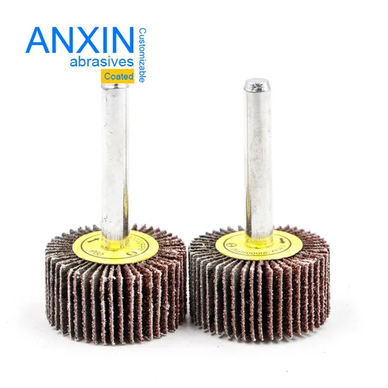 50*50*6mm Aluminum Oxide 240 Grit Flap Wheel with Shaft for Grinding Metal Hole