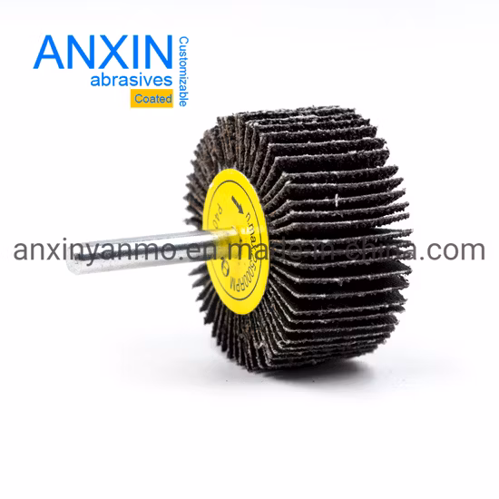 50X25mm Aluminum Oxide 60 Grit Flap Wheel with Shaft for Grinding Metal Hole