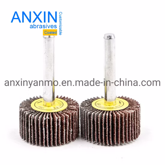 50*50*6mm Aluminum Oxide 240 Grit Flap Wheel with Shaft for Grinding Metal Hole